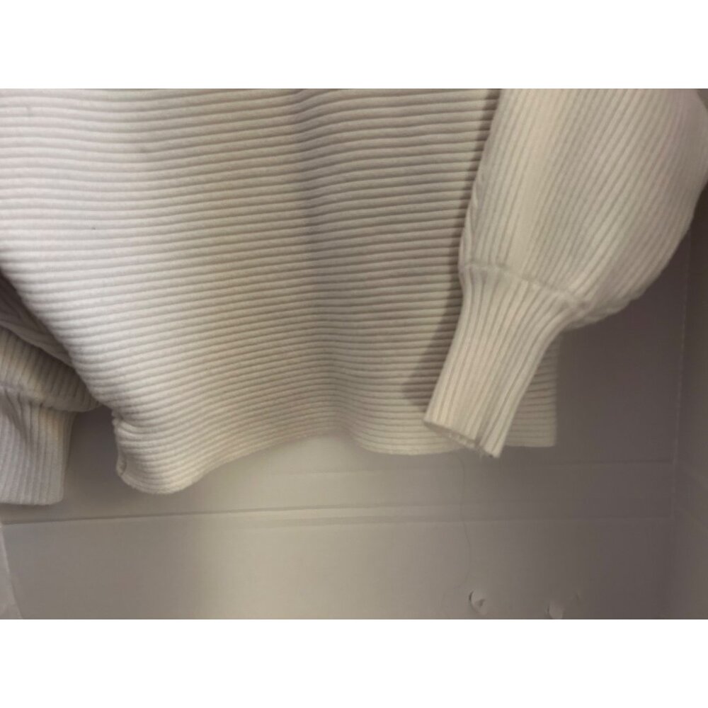 American Threads Small White Ribbed Knit Sweater VISCOSE BLEND Pullover Balloon - Picture 14 of 14